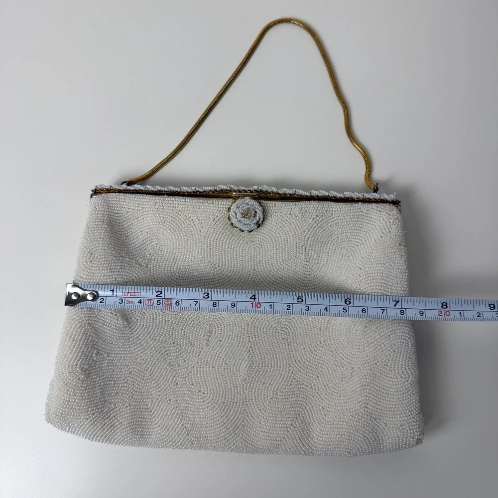Vintage Beaded Evening Bag Made in‎ France Marshall Field Bridal Purse